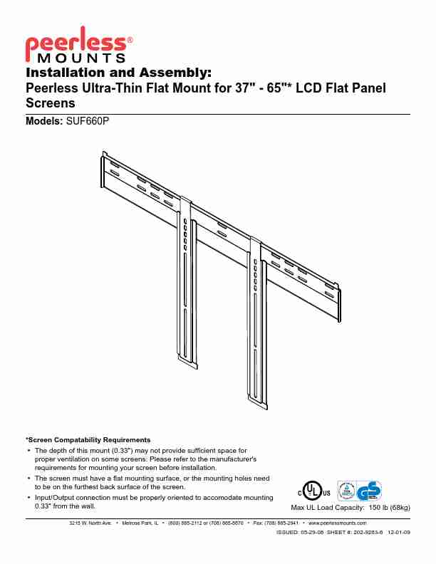 Peerless Industries Flat Panel Television SUF660P-page_pdf